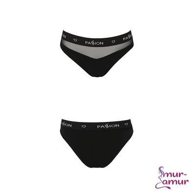 Трусики з прозорою вставкою Passion PS006 PANTIES M, black фото і опис