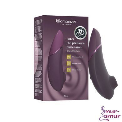Вакуумный клиторальный стимулятор Womanizer Next Dark Purple, 3D Pleasure Air, 14 уровней интенсивности фото и описание