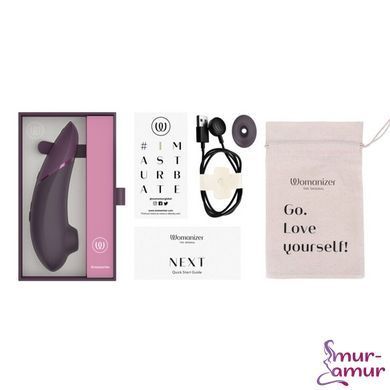 Вакуумный клиторальный стимулятор Womanizer Next Dark Purple, 3D Pleasure Air, 14 уровней интенсивности фото и описание