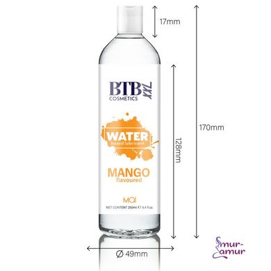 Змазка на водній основі BTB FLAVORED MANGO з ароматом манго (250 мл) фото і опис
