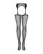 Сетчатые чулки-стокинги со стрелкой Obsessive Garter stockings S314 S/M/L, черные, имитация гартеров фото