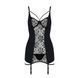 Сорочка приталенная с пажами PAULINE CHEMISE black L/XL Passion, трусики фото