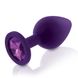 Набір силіконових анальних пробок із кристалом Rianne S: Booty Plug Set Purple, діаметр 2,7см, 3,5см фото