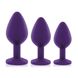 Набір силіконових анальних пробок із кристалом Rianne S: Booty Plug Set Purple, діаметр 2,7см, 3,5см фото