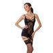 Сорочка приталенная с пажами PAULINE CHEMISE black L/XL Passion, трусики фото