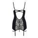 Сорочка приталенная с пажами PAULINE CHEMISE black L/XL Passion, трусики фото