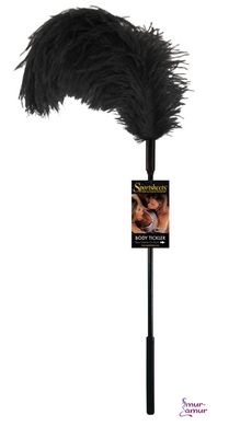 Перо страуса Sportsheets Ostrich Tickler Черное, для изысканных ласк фото и описание