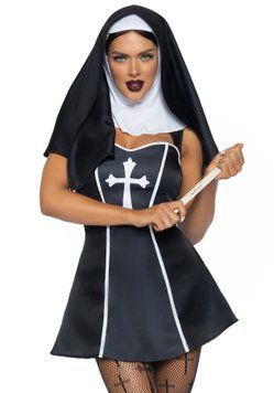 Костюм монашки Leg Avenue Naughty Nun L, платье, головной убор фото и описание