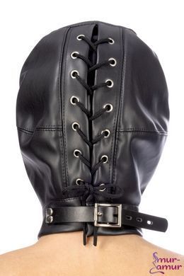 Капюшон для БДСМ Fetish Tentation Closed BDSM hood in leatherette фото і опис