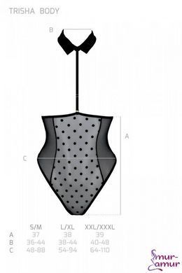 Боді TRISHA BODY black S/M - Passion фото і опис