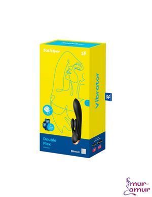 Смарт вибратор-кролик с двойным отростком Satisfyer Double Flex Black фото и описание