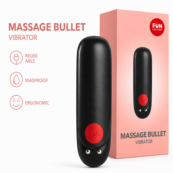 Віброкуля Fun Factory Massage BULLET, чорна, діаметр 2,5 см, 3 швидкості, 3 малюнки вібрації