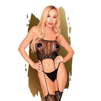 Бодистокинг с топом и чулками на подвязках Penthouse - Sex Dealer Black S/L фото и описание