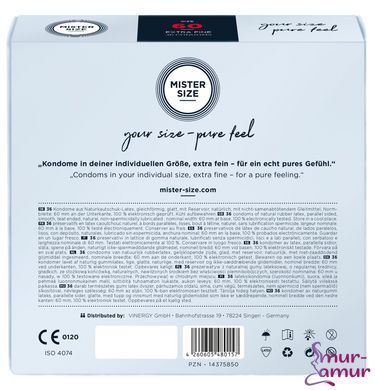 Презервативи Mister Size - pure feel - 60 (36 condoms), товщина 0,05 мм