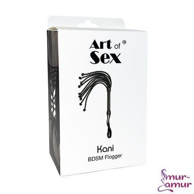 Ажурная плеть Кошка из экокожи Art of Sex - Kani, цвет черный фото и описание