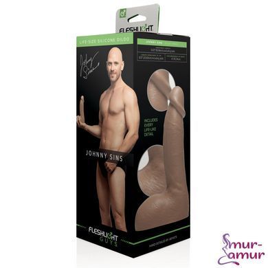 Фалоімітатор Fleshlight Guys: Johnny Sins Dildo, за зліпком пеніса, лисий з Браззерс