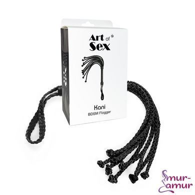 Ажурная плеть Кошка из экокожи Art of Sex - Kani, цвет черный фото и описание