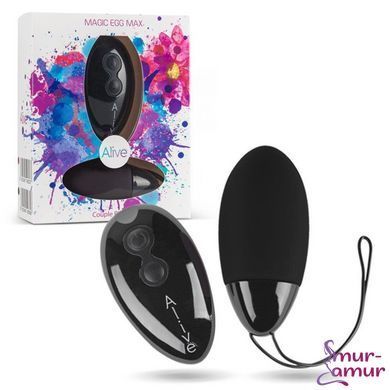 Мощное виброяйцо Alive Magic Egg MAX Black с пультом ДУ, мощное фото и описание