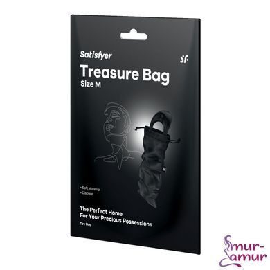 Мішок для секс-іграшок Satisfyer Treasure Bag M, чорний, на шнурку