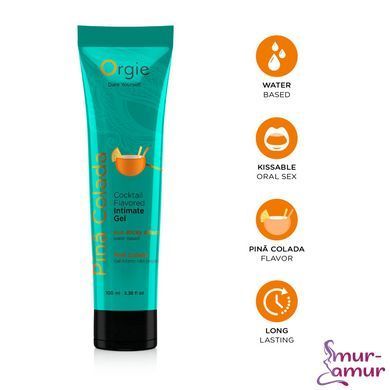 Лубрикант на водній основі Orgie Lube Tube Pina Colada, 100 мл, смак та аромат піна колади фото і опис