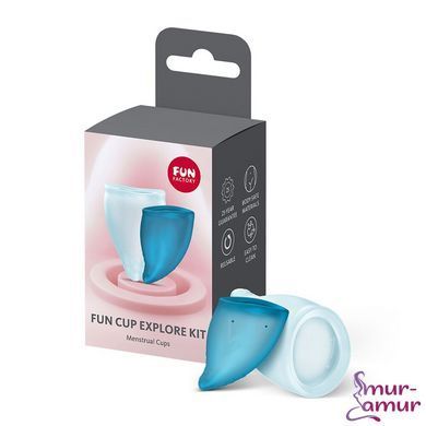 Набір менструальних чаш Fun Factory FUN CUP EXPLORE KIT, 2 шт, Multicolored Turquoise, об&rsquo;єми 20 та 30 мл