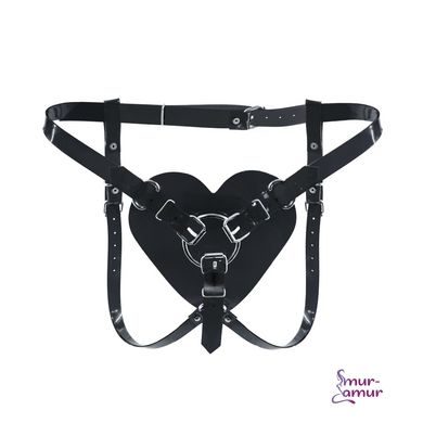 Трусики Сердце для страпона Feral Feelings - Hearts Strap-on Belt Black фото и описание