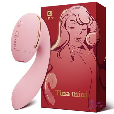 Вакуумний вібратор Kistoy Tina Mini Pink, вагінально-кліторальний фото і опис