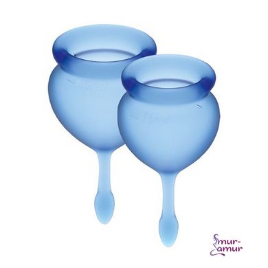 Набор менструальных чаш Satisfyer Feel Good (dark blue), 15мл и 20мл, мешочек для хранения фото і опис
