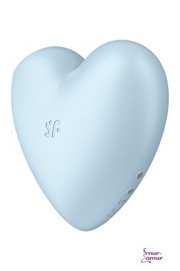 Вакуумний стимулятор-серце з вібрацією Satisfyer Cutie Heart Blue фото і опис