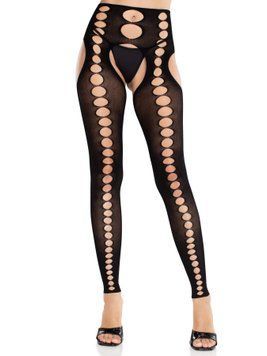 Колготки Leg Avenue Seamless Opaque Footless Suspender Hose One Size Black фото и описание