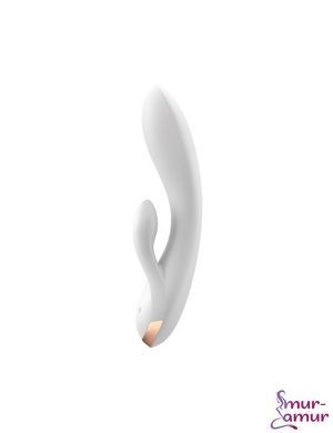 Смарт вибратор-кролик с двойным отростком Satisfyer Double Flex White фото и описание