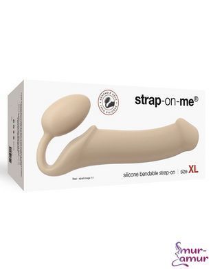 Безремневой страпон Strap-On-Me Flesh XL, полностью регулируемый, диаметр 4,5см фото и описание