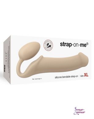 Безремневой страпон Strap-On-Me Flesh XL, полностью регулируемый, диаметр 4,5см фото и описание