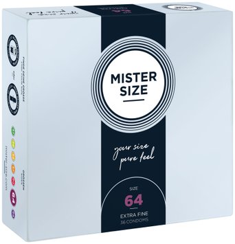 Презервативы Mister Size - pure feel - 64 (36 condoms), толщина 0,05 мм фото и описание