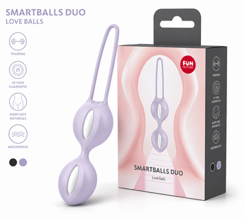 Вагінальні кульки Fun Factory SMARTBALLS DUO Purple, 2 шт, діаметр 3,2 та 3,6 см