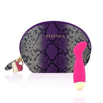 Вібратор для точки G Rianne S: Boa Mini Pink, 10 режимів роботи, медичний силікон, косметичка-чохол фото і опис