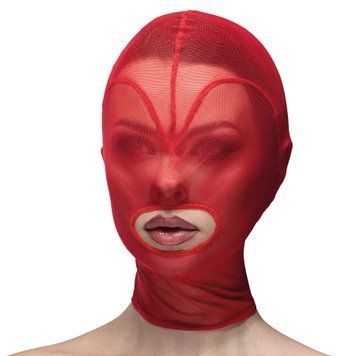 Маска серце сітка з відкритим ротом Feral Feelings - Hearts Mask Red/Red фото і опис
