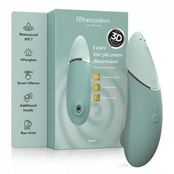 Вакуумний кліторальний стимулятор Womanizer Next Sage, 3D Pleasure Air, 14 рівнів інтенсивності фото і опис