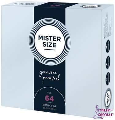 Презервативи Mister Size - pure feel - 64 (36 condoms), товщина 0,05 мм