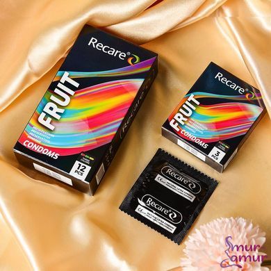 Презервативы Holographic Recare Color Fruit Flavour Condoms 3 шт, ароматы: мята, банан, клубника
