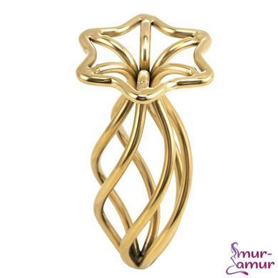Металева анальна пробка LOCKINK SEVANDA Hollow Spiral Golden, S, золотиста, діаметр 2,6 см