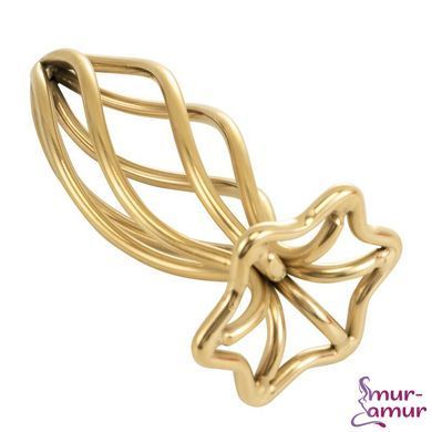 Металева анальна пробка LOCKINK SEVANDA Hollow Spiral Golden, S, золотиста, діаметр 2,6 см