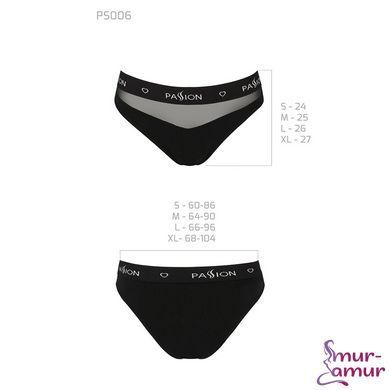 Трусики з прозорою вставкою Passion PS006 PANTIES XL, black фото і опис
