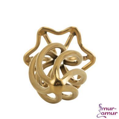 Металева анальна пробка LOCKINK SEVANDA Hollow Spiral Golden, S, золотиста, діаметр 2,6 см