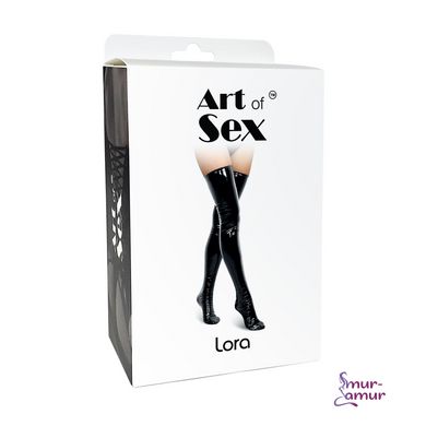Сексуальные виниловые чулки Art of Sex - Lora, размер M, цвет красный фото и описание