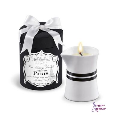Масажна свічка Petits Joujoux - Paris - Vanilla and Sandalwood (190 г) розкішна упаковка фото і опис