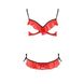 Комплект белья CHERRY SET OpenBra red L/XL - Passion Exclusive: открытый лиф, трусики-юбочка фото