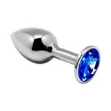 Металлическая анальная пробка с кристаллом Alive Mini Metal Butt Plug Blue L купить