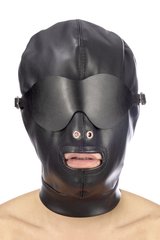 Капюшон для БДСМ зі знімною маскою Fetish Tentation BDSM in hood leatherette with removable mask фото і опис
