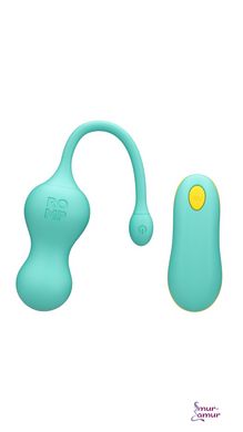 Віброяйце для точки G з пультом керування Romp Cello Light Teal, водонепроникне фото і опис